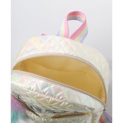 Pine Kids Fashion Backpack with Colourful Straps  Free Size - Silver