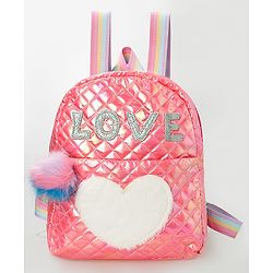 Pine Kids Fashion Backpack with Colourful Straps  Free Size - Pink
