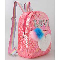 Pine Kids Fashion Backpack with Colourful Straps  Free Size - Pink