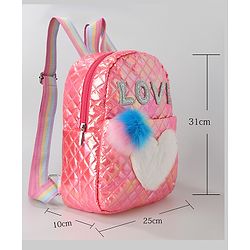 Pine Kids Fashion Backpack with Colourful Straps  Free Size - Pink