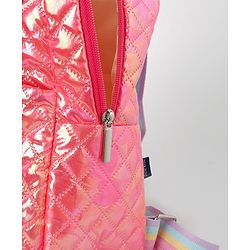 Pine Kids Fashion Backpack with Colourful Straps  Free Size - Pink