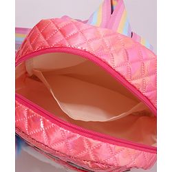 Pine Kids Fashion Backpack with Colourful Straps  Free Size - Pink