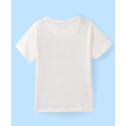 Pine Kids Half Sleeves Round Neck Cotton Text Printed T-Shirt - Snow White