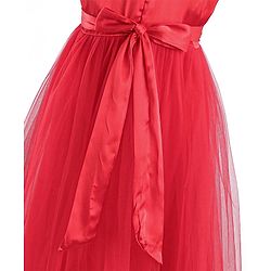 Pine Kids Sleeveless Party Gown with Sequin Detailing - Red