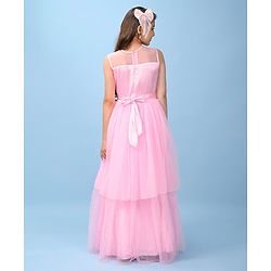 Pine Kids Sleeveless Party Frock With Sequins Detailing - Pink