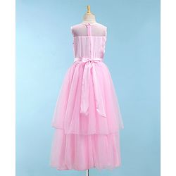 Pine Kids Sleeveless Party Frock With Sequins Detailing - Pink
