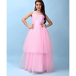 Pine Kids Sleeveless Party Frock With Sequins Detailing - Pink