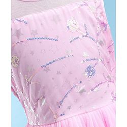 Pine Kids Sleeveless Party Frock With Sequins Detailing - Pink