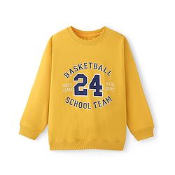 Pine Kids Full Sleeves Round Neck Printed Sweatshirt - Old Gold