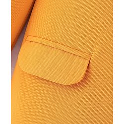 Pine Kids Knitted Full Sleeves Solid Colour Blazer - Mustard