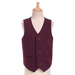 Pine Kids Full Sleeves Solid Color Party Suit With Bow - Wine