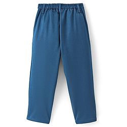 Pine Kids Full Sleeves Party Suit With Bow Solid Colour - Teal Blue