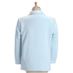 Pine Kids Full Sleeves Party Suit With Bow Solid Colour- Sky Blue