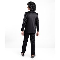 Pine Kids Full Sleeves 3 Pieces Party Suit With Bow Solid Colour - Black & White