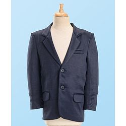 Pine Kids Full Sleeves 4 Pieces Party Suit With Bow Solid Colour - Navy Blue