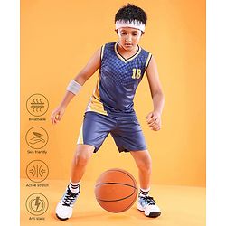 Pine Active Sleeveless Athleisure T-Shirt & Shorts Set 18 Print - Navy Blue