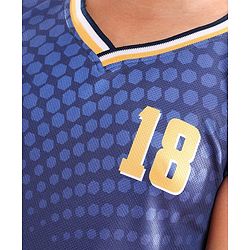 Pine Active Sleeveless Athleisure T-Shirt & Shorts Set 18 Print - Navy Blue