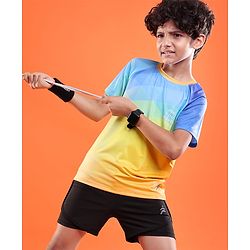 Pine Active Raglan Half Sleeves Sportswear T-Shirt With Abstract Print - Multicolor