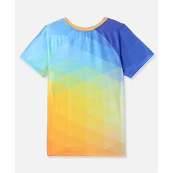 Pine Active Raglan Half Sleeves Sportswear T-Shirt With Abstract Print - Multicolor