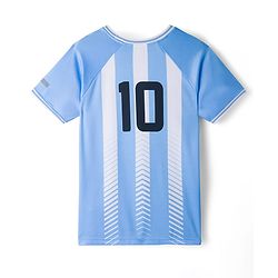 Pine Active Half Sleeves Tee with Shorts Argentina Football Set - White & Blue