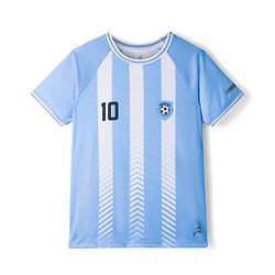 Pine Active Half Sleeves Tee with Shorts Argentina Football Set - White & Blue