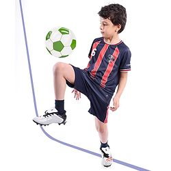 Pine Active Half Sleeves Tee with Shorts France Football Set - Red & Navy Blue