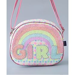 Pine Kids Sling Bag with Girl Design - Pink