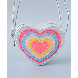 Pine Kids Heart Shape Sling Bag - Silver