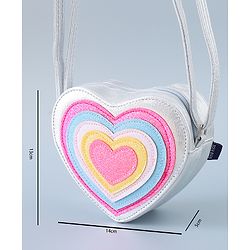 Pine Kids Heart Shape Sling Bag - Silver
