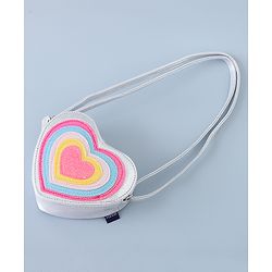 Pine Kids Heart Shape Sling Bag - Silver