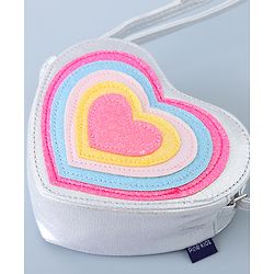 Pine Kids Heart Shape Sling Bag - Silver