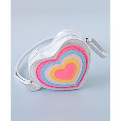 Pine Kids Heart Shape Sling Bag - Silver