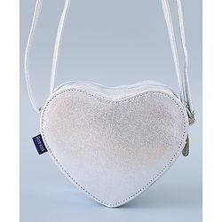 Pine Kids Heart Shape Sling Bag - Silver