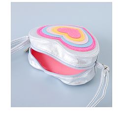 Pine Kids Heart Shape Sling Bag - Silver