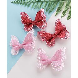 Pine Kids Free Size Hair Pins And Clips Pack of 4 - Red & Pink