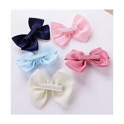 Pine Kids Free Size Bow & Butterfly Cips with Polka Dots Print Pack of 5 - Multicolour