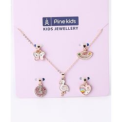 Pine Kids Free Size Necklace with Interchangeable Charms - Gold