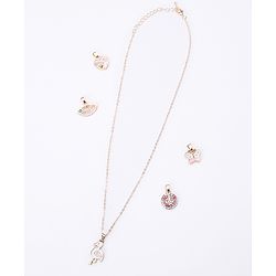 Pine Kids Free Size Necklace with Interchangeable Charms - Gold