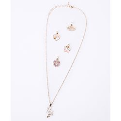 Pine Kids Free Size Necklace with Interchangeable Charms - Gold