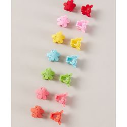 Pine Kids Free Size Floral Design Hair Clips Pack of 14 - Multicolour