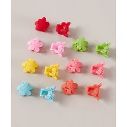 Pine Kids Free Size Floral Design Hair Clips Pack of 14 - Multicolour