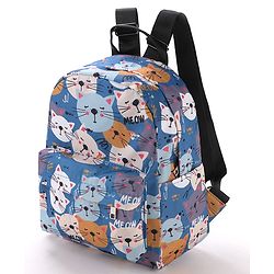 Pine Kids Fashion Backpacks Cat Print - Multicolor