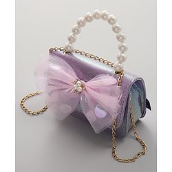 Pine Kids Sling Bag with Bow Applique  - Purple