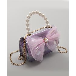 Pine Kids Sling Bag with Bow Applique  - Purple
