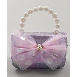 Pine Kids Sling Bag with Bow Applique  - Purple