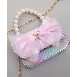 Pine Kids Sling Bag with Bow Applique  - Purple