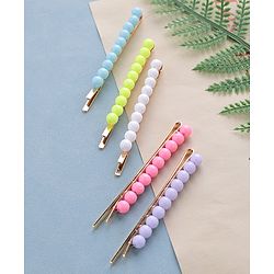 Pine Kids Free Size Hair Pins with Pearl Applique Pack of 5 - Multicolour
