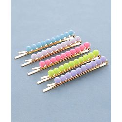 Pine Kids Free Size Hair Pins with Pearl Applique Pack of 5 - Multicolour