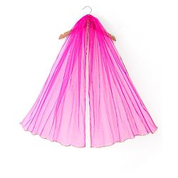 Pine Kids Full Sleeves Floral Detailing Choli with Foil Printed Lehenga Set with Dupatta - Pink