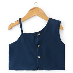 Pine Kids Woven Sleeveless Floral Sequin Embroidered Choli & Lahenga Set with Dupatta - Blue